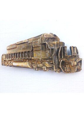 Vintage 1980 Train Locomotive Belt Buckle Brass Serial #274 USA 3489 Engine